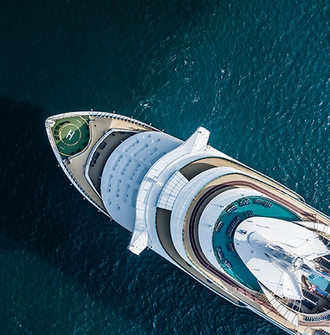luxury smart yacht from above