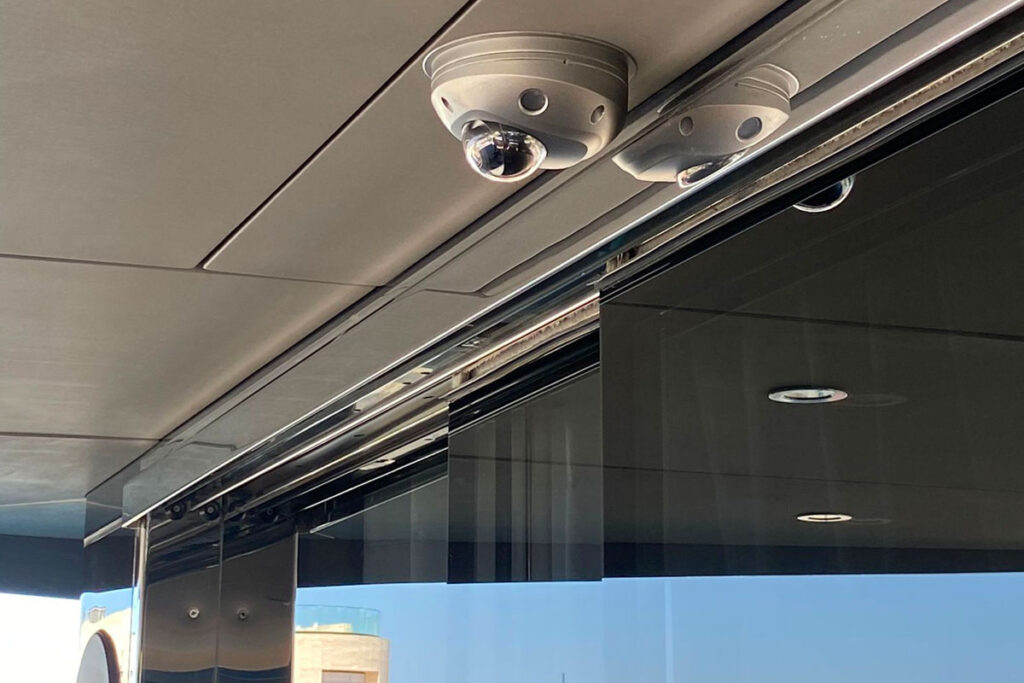 Marine security camera on board a super yacht